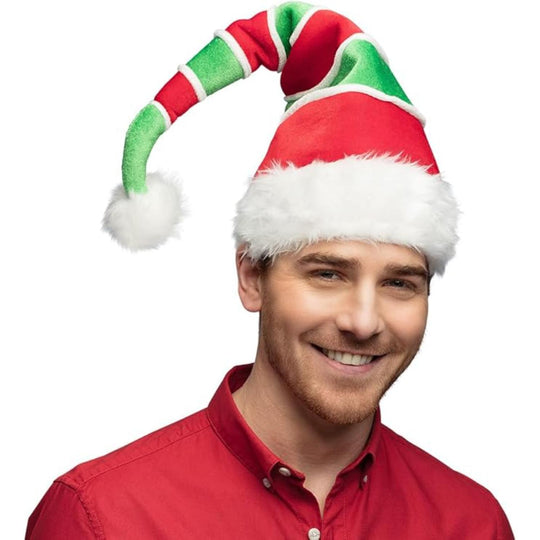 Stripy Santa Hat - Boland Adult Christmas Fancy Dress