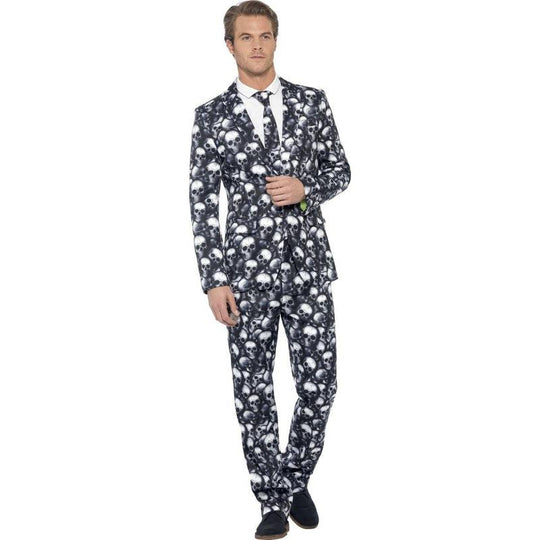 Teen Skeleton Skull Print Halloween Suit