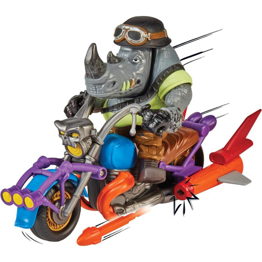 Teenage Mutant Ninja Turtles Mutant Mayhem Chopper Cycle with Rocksteady Figure