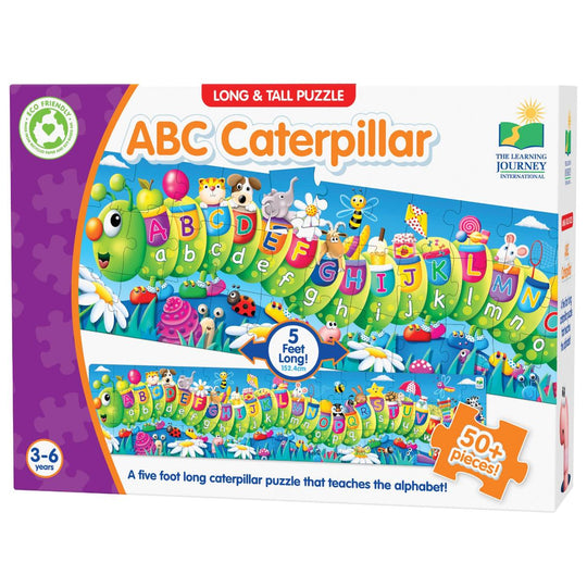 University Games Long & Tall 51 Piece Jigsaw Puzzle - ABC Caterpillar Letters