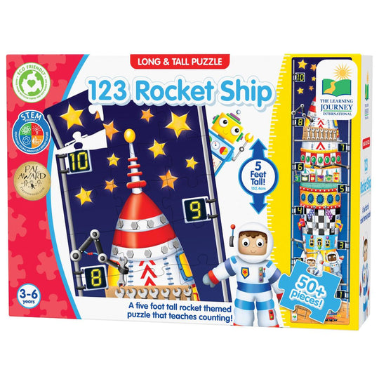 University Games Long & Tall 51 Piece Jigsaw Puzzle - Rocket Numbers