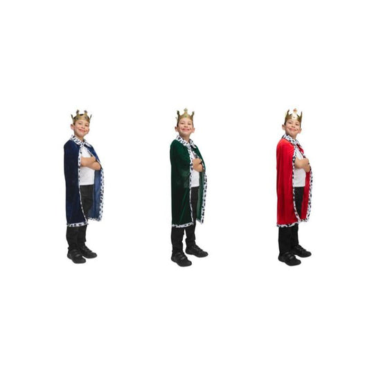 Velvet & Cowprint Royal Robe & Crown - Wicked Costumes Child Fancy Dress