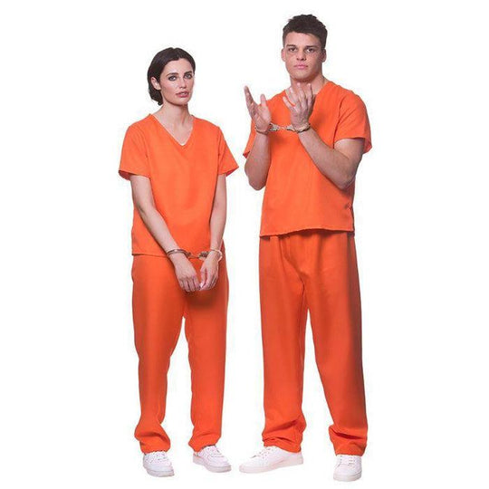 Wicked Costumes 2pc County Jail Orange Convict Costume