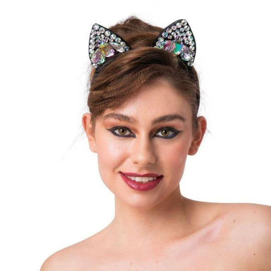 Wicked Costumes Cat Ears with Jewels Adult Animal Fancy Dress