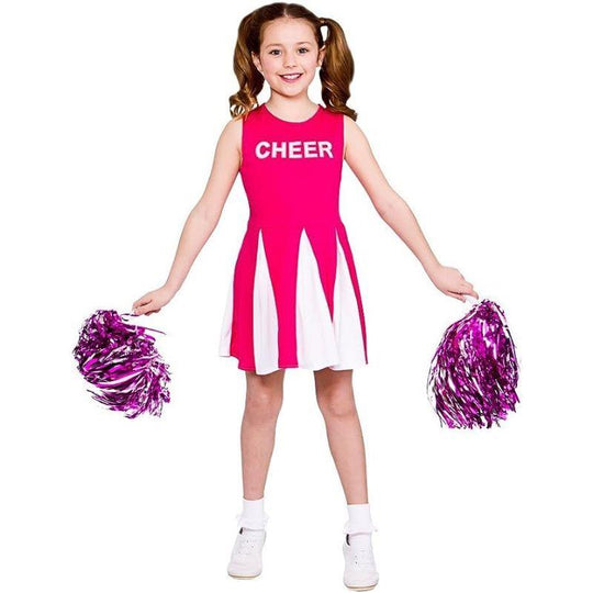 Wicked Costumes Cheerleader Girl's Fancy Dress Costume - Pink