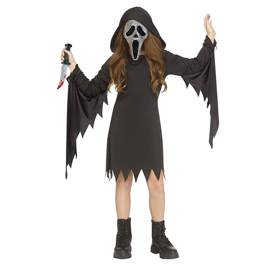 Wicked Costumes Ghost Face Bling Girl's Fancy Dress Costume