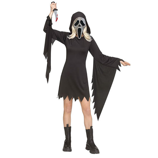 Wicked Costumes Ghost Face Bling Women's Fancy Dress Costume