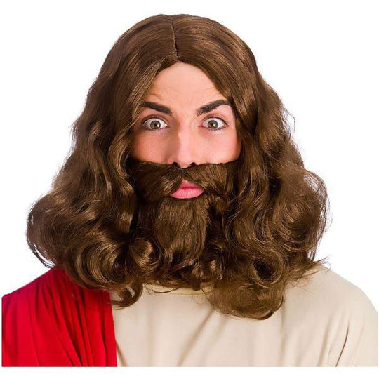 Wicked Costumes Jesus Wig & Beard Adult Fancy Dress