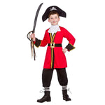 Kids Captain Hook Style Red Pirate Fancy Dress Costume (Medium (5-7 years))  : : Toys & Games
