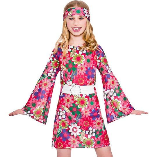Wicked Costumes Retro Go Go Hippie Girl's Fancy Dress Costume