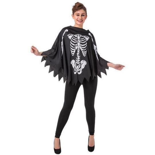 Wicked Costumes Skeleton Bones Poncho Adult Halloween Fancy Dress