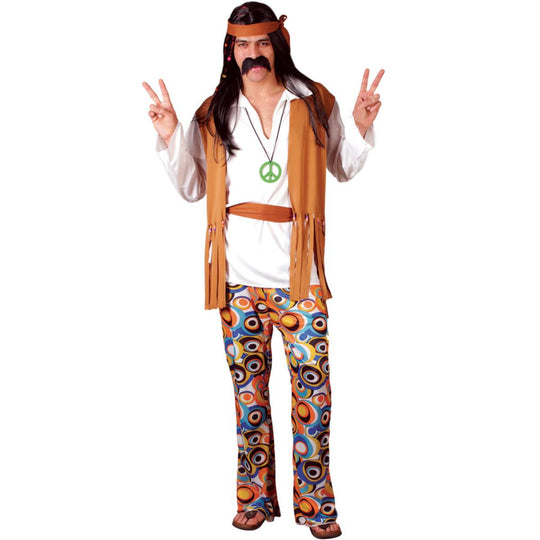 Wicked Costumes Woodstock Hippie Men's Fancy Dress Costume