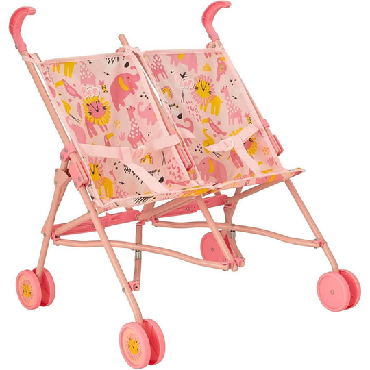 BabyBoo Twin Dolls Stroller - Pink Jungle
