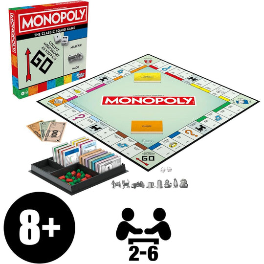Monopoly Board Game with Storage Tray and Larger Tokens