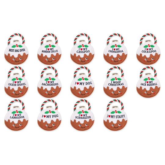 Personalised Christmas Pudding Dog Toy