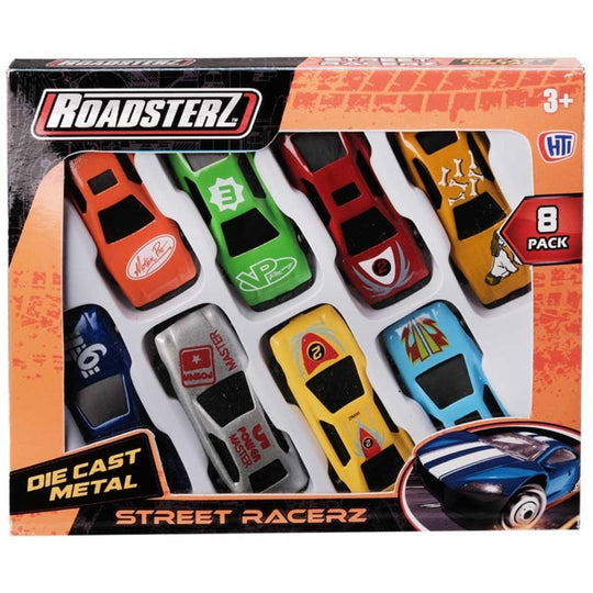 Roadsterz Street Racerz Die Cast Metal Cars (8 Pack)