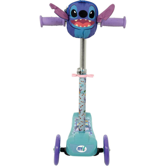 Disney Stitch Mini Go! Tilt 'n' Turn 3 Wheel Scooter with Zip Top Pouch