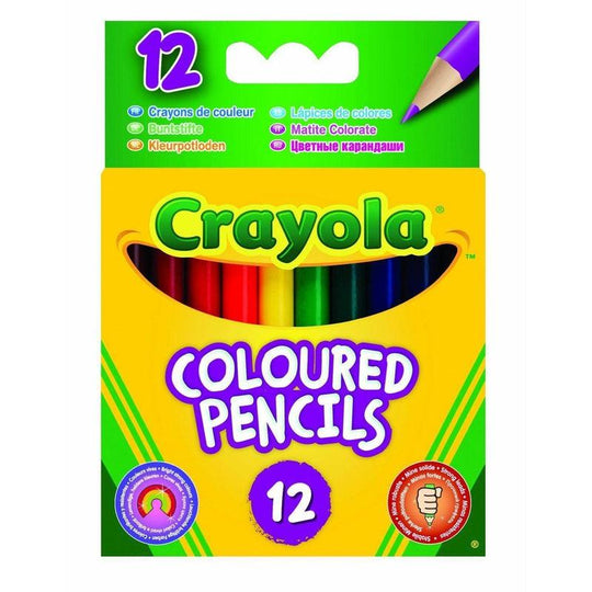 12 Crayola Half Length Colouring Pencils Bright Colours Strong Leads Art Craft