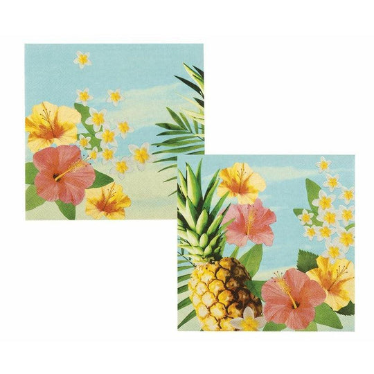 12 Paradise Paper Napkins Hawaiian Beach Pool Party Tableware