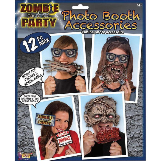 12 Piece Zombie Photo Booth Kit Halloween Selfie Party Props