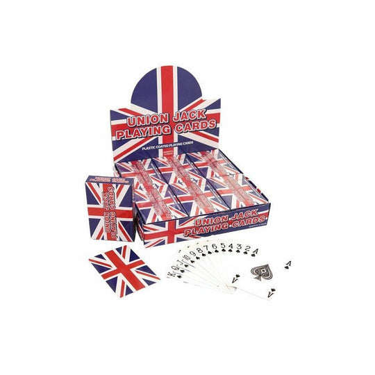 12 X Union Jack Playing Cards Plastic Coated Full Deck Poker Card Games