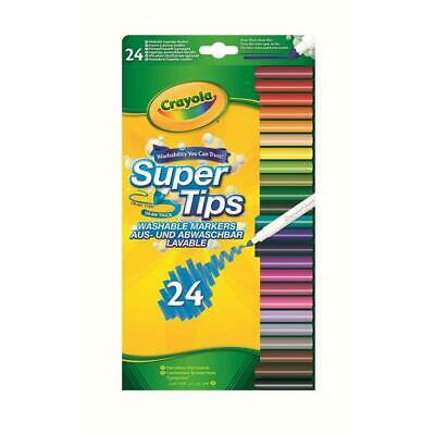 24 Crayola Bright Colour Supertips Pens Colouring Childrens Art Drawin ...