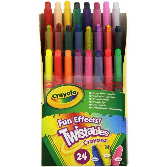 24 Crayola Fun Special Effects Twistable Wax Colouring Crayons Childrens Art