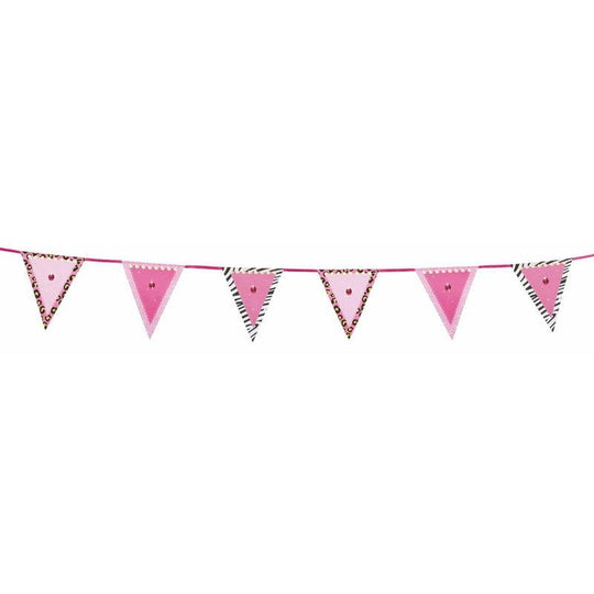 2m Pink Princess Triangular Bunting 11 Pennant Flags Birthday Hen Party Garland