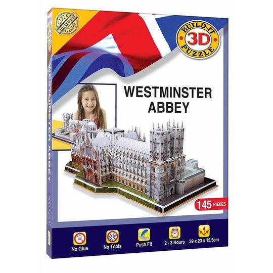3D Wesminseter Abbey Jigsaw Puzzle 145 Piece Build Your Own Model Kit