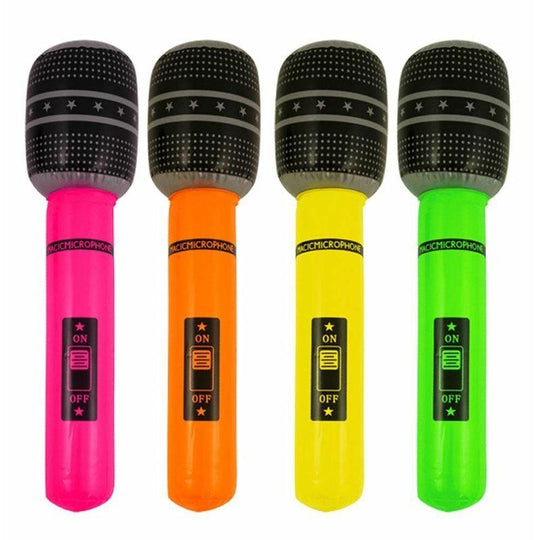 40CM Inflatable Microphones Fancy Dress Music Pop Party Blow Up