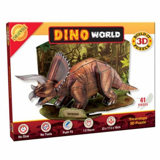 41 Piece Dino World Triceratops Dinosaur 3D Model Jigsaw Puzzle