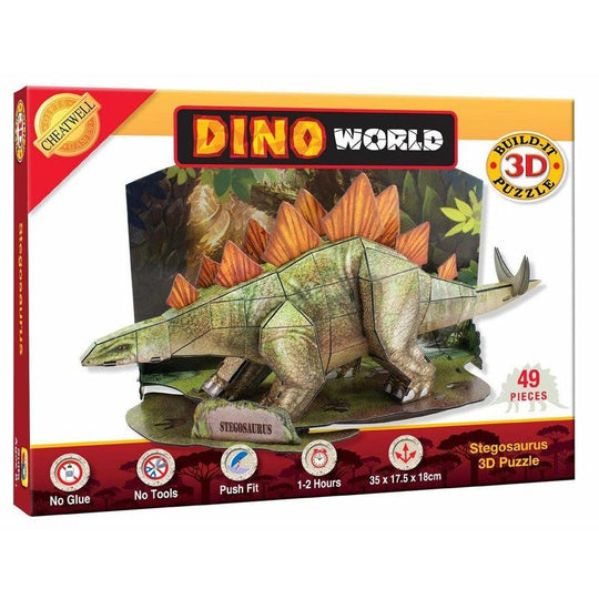 49 Piece Dino World Stegosaurus Dinosaur 3D Model Jigsaw Puzzle