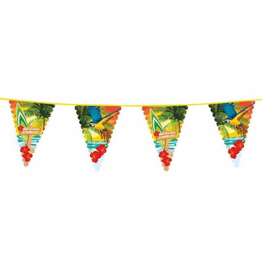 6m Triangular Beach Hawaiian Flower Bunting Party Pennant Flag Decoration