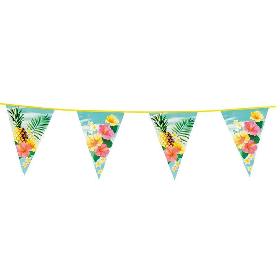 6m Triangular Paradise Hawaiian Beach Party Lei Bunting Party Flag Decoration