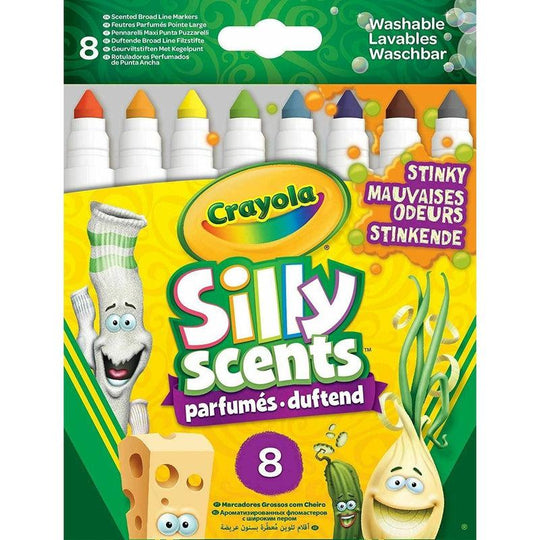 8 Crayola Silly Stinky Scents Broad Line Marker Pens