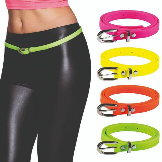 80s Neon Belt Bright 1980s Coloured Adults Fancy Dress Costume Accessory