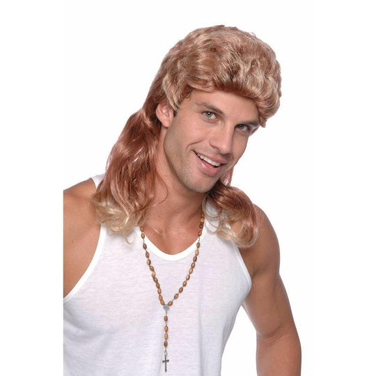 Adult 2 Tone Mullet Wig 80s Pop Star Fancy Dress Costume Accessory
