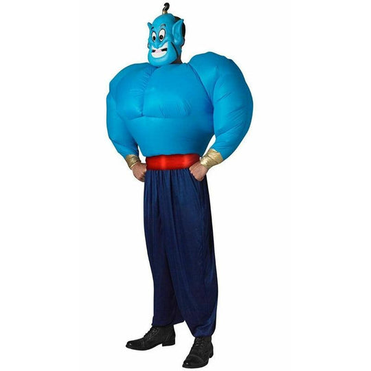 Adult Aladdin Genie Costume Mens Fancy Dress Adults Cartoon Arabian Disney Magic