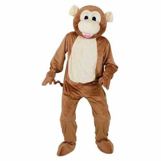 Adult Cheeky Monkey Mascot Costume Unisex Jungle Animal Fancy Dress Outfit