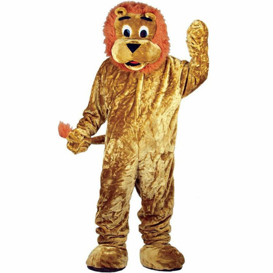 Adult Deluxe Giant Lion Mascot Costume Animal Safari Fancy Dress Outfit