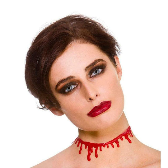 Adult Dripping Blood Neck Choker Halloween Fancy Dress Accessory