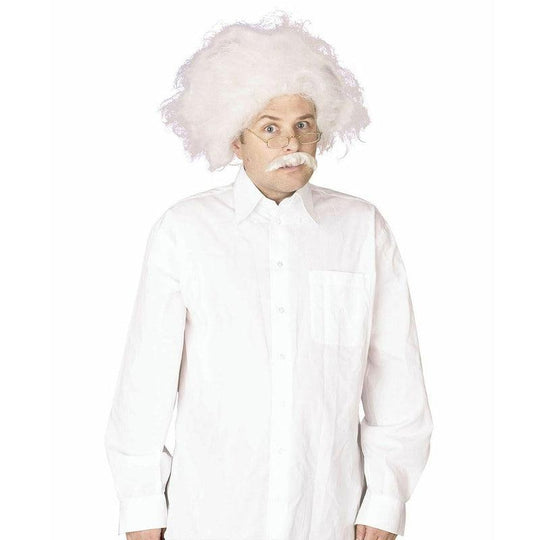 Adult Einstein Wig & Moustache Mad Professor Scientist Accessory