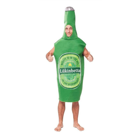 Adult Green Beer Bottle Costume Funny Stag Do Fancy Dress Adult Outfit