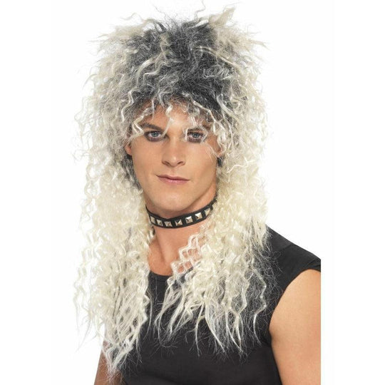 Adult Hard Rocker Wig Glam Rock Star 80s Fancy Dress Accessory