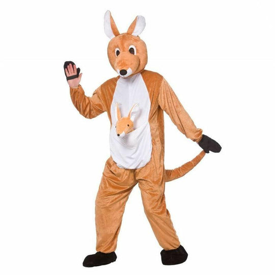 Adult Kangaroo Mascot Costume Unisex Animal Big Head Fancy Dress Outfit