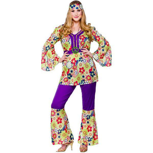 Adult Ladies Hippie Chick Fancy Dress Costume