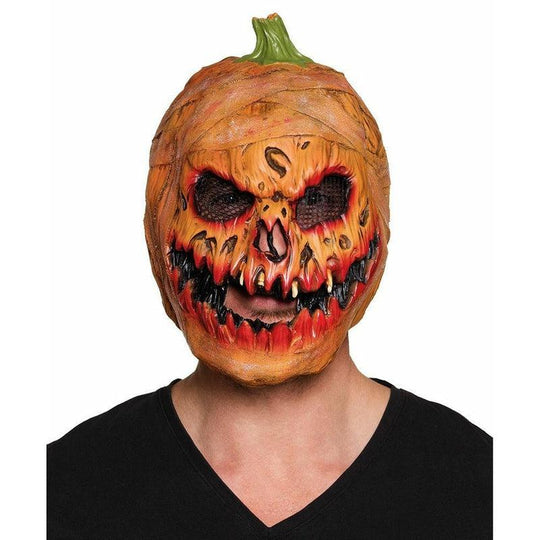 Adult Latex Pumpkin Head Mask Scary Halloween Horror Fancy Dress