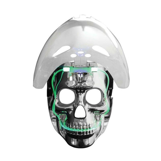 Adult Light Up White Hockey & Skull Mask Halloween Fancy Dress