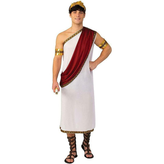 Adult Men's Caesar Roman Greek God Toga Fancy Dress Costume Party Outfit