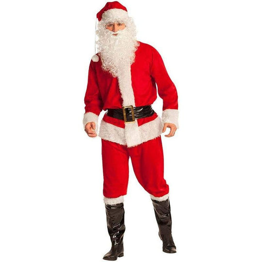 Adult Men's Deluxe Santa Claus Father Christmas Fancy Dress Costume - One Size